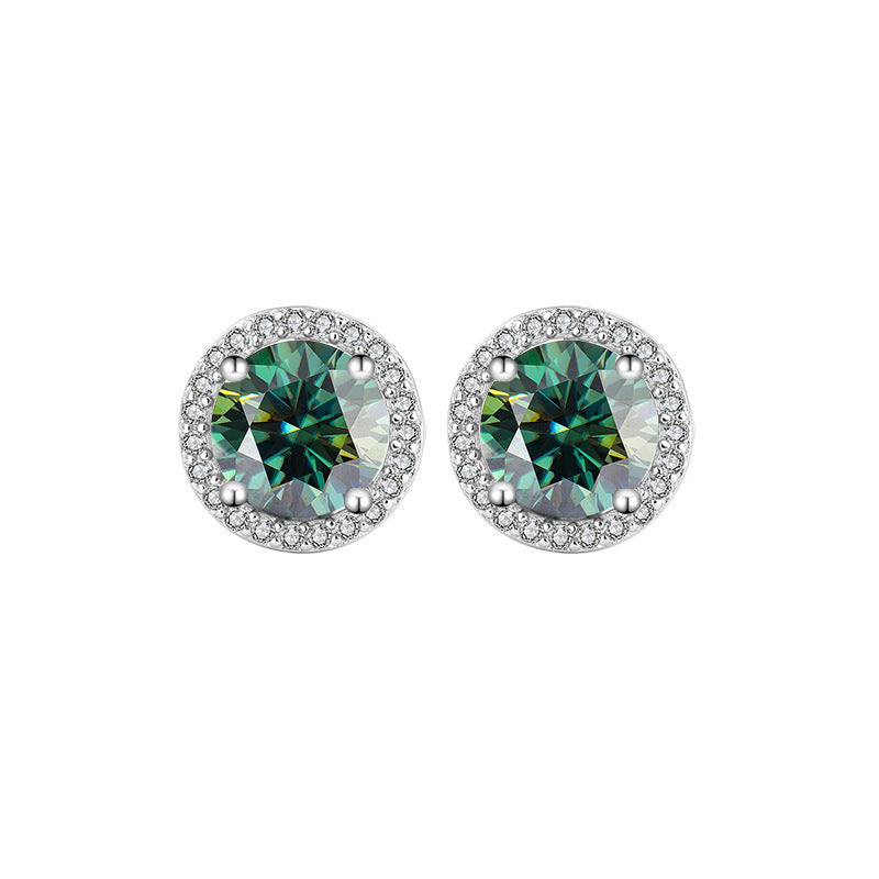 Moissanite Stud Earrings – S925 Round Graceful Sparkle