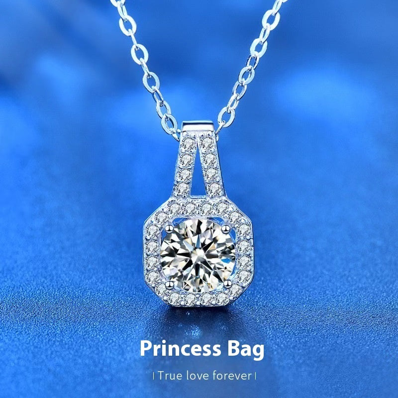 Moissanite Silver Necklace – Elegant Sterling Sparkle