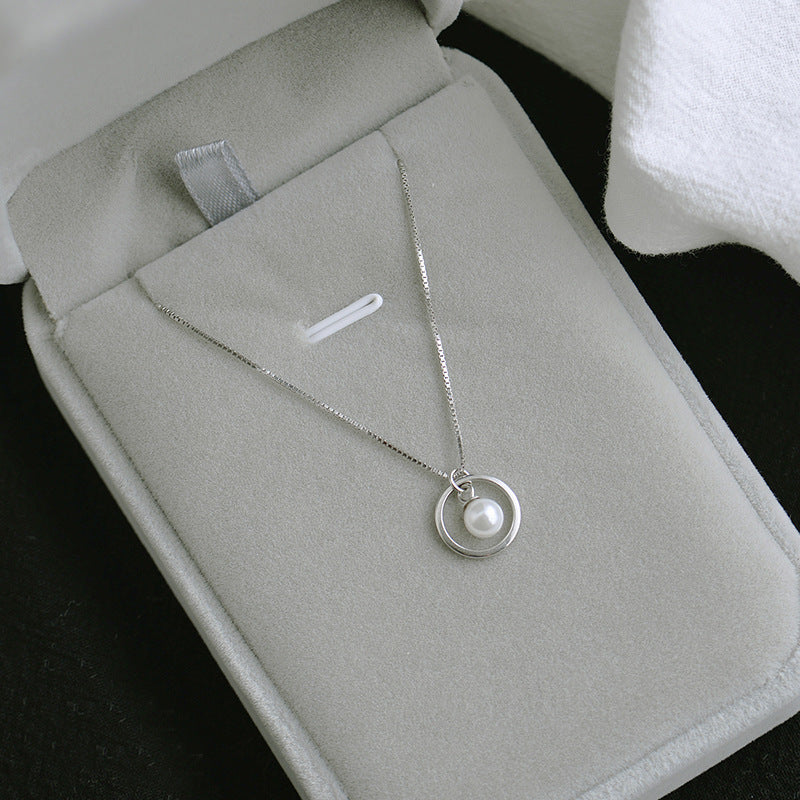 S925 Pearl Necklace – Elegant Korean Clavicle Chain