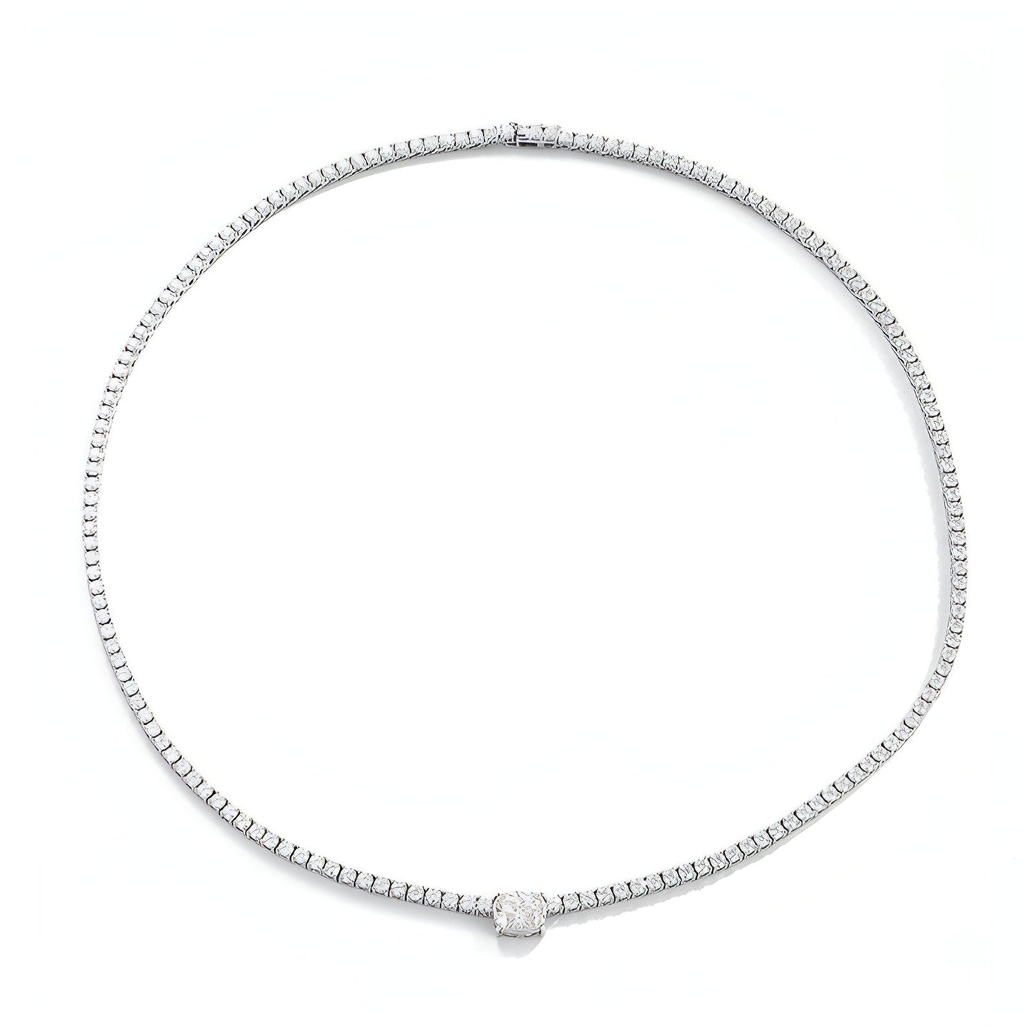 4 Karat Diamond Moissanite Necklace 925 Silver Simple European And