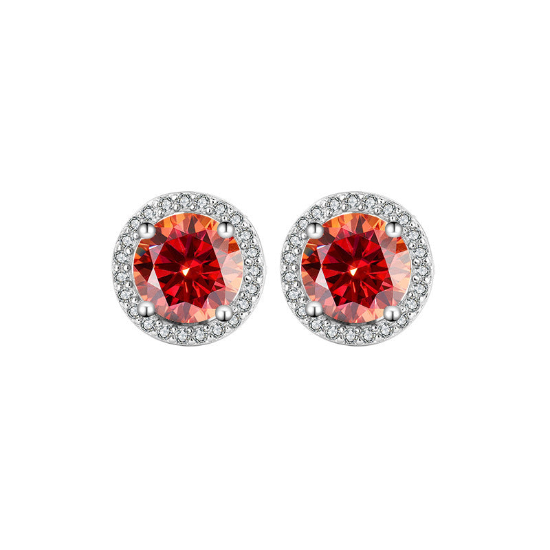 Moissanite Stud Earrings – S925 Round Graceful Sparkle