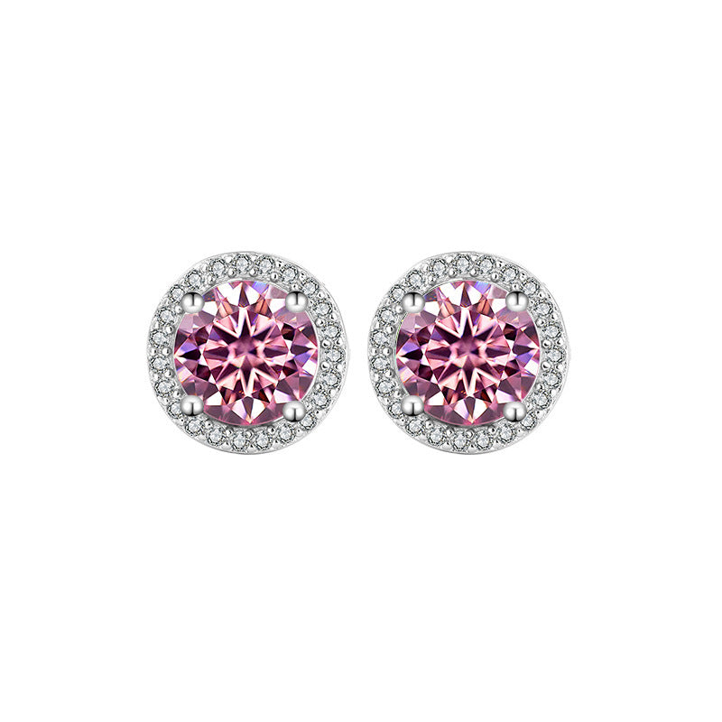 Moissanite Stud Earrings – S925 Round Graceful Sparkle