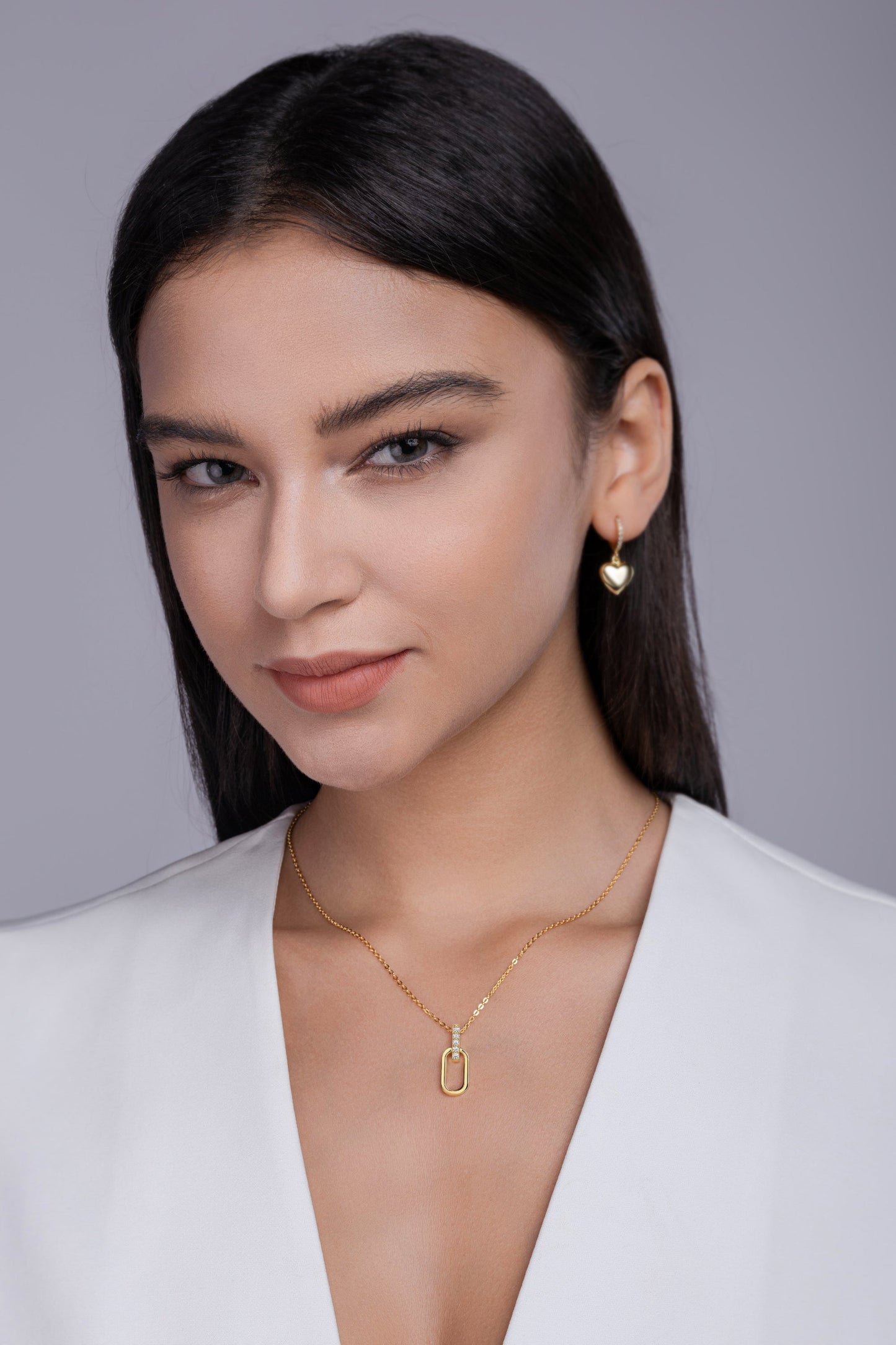 Light And Shadow Geometric Moissanite Silver Necklace