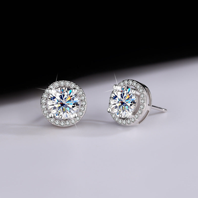 Moissanite Stud Earrings – S925 Round Graceful Sparkle