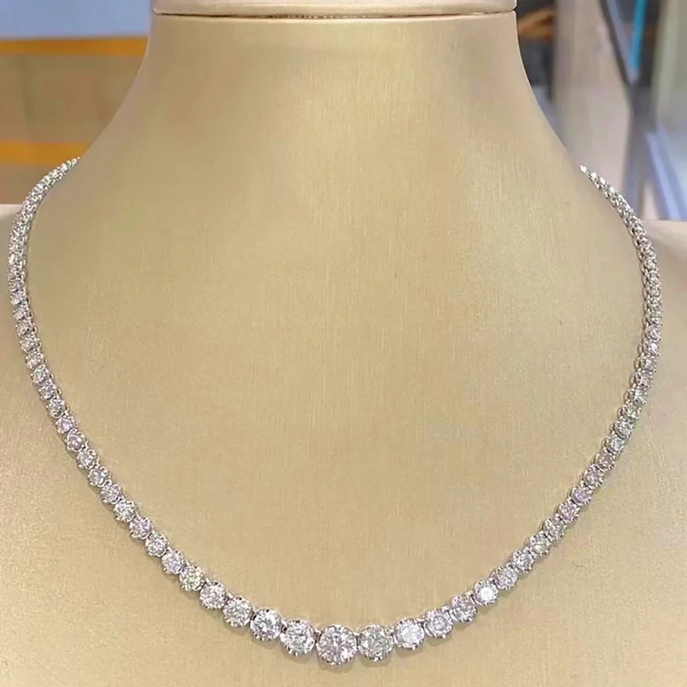 Gradient Moissanite Tennis Necklace