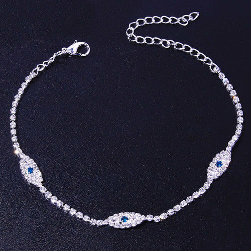 Blue Evil Eye Anklet – 1 Charming Crystal Beach Bracelet