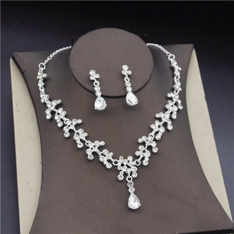 Gold Rhinestone Necklace Set