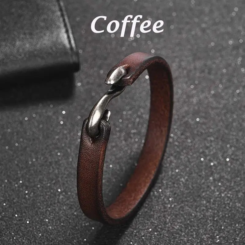 Jiayiqi Genuine Leather Retro Cuff Wristband