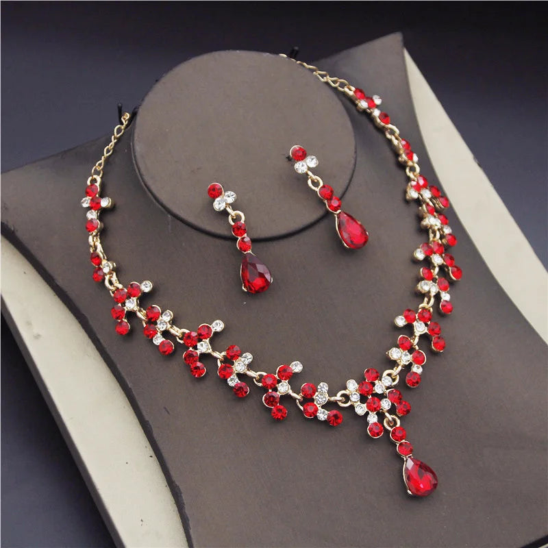 Gold Rhinestone Necklace Set