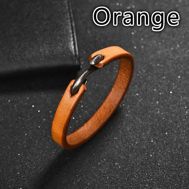 Jiayiqi Genuine Leather Retro Cuff Wristband