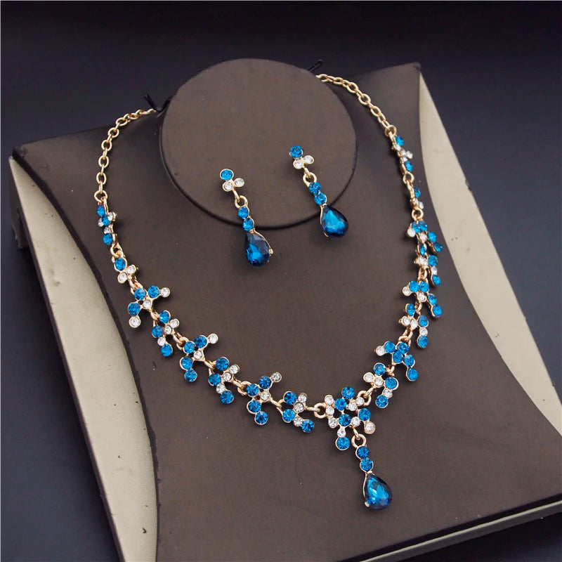 Gold Rhinestone Necklace Set