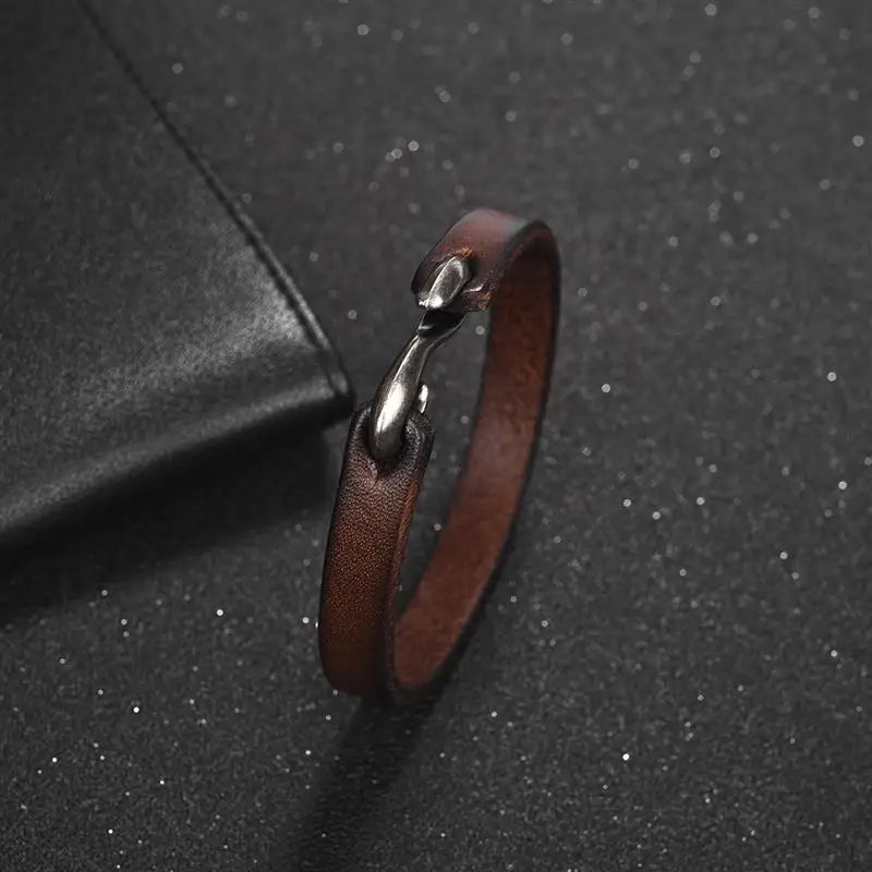 Jiayiqi Genuine Leather Retro Cuff Wristband