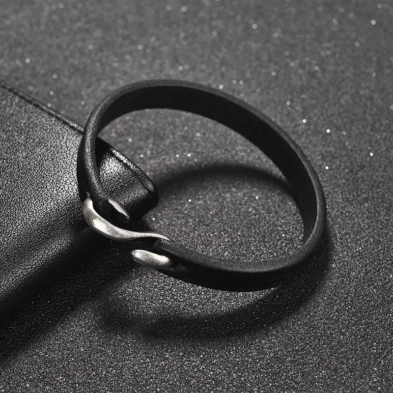Jiayiqi Genuine Leather Retro Cuff Wristband