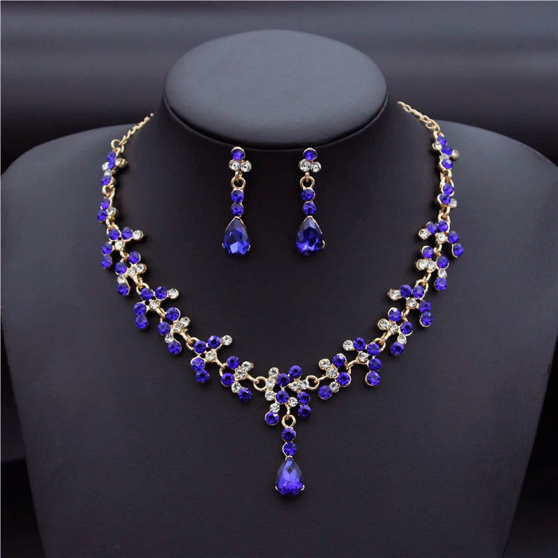 Gold Rhinestone Necklace Set