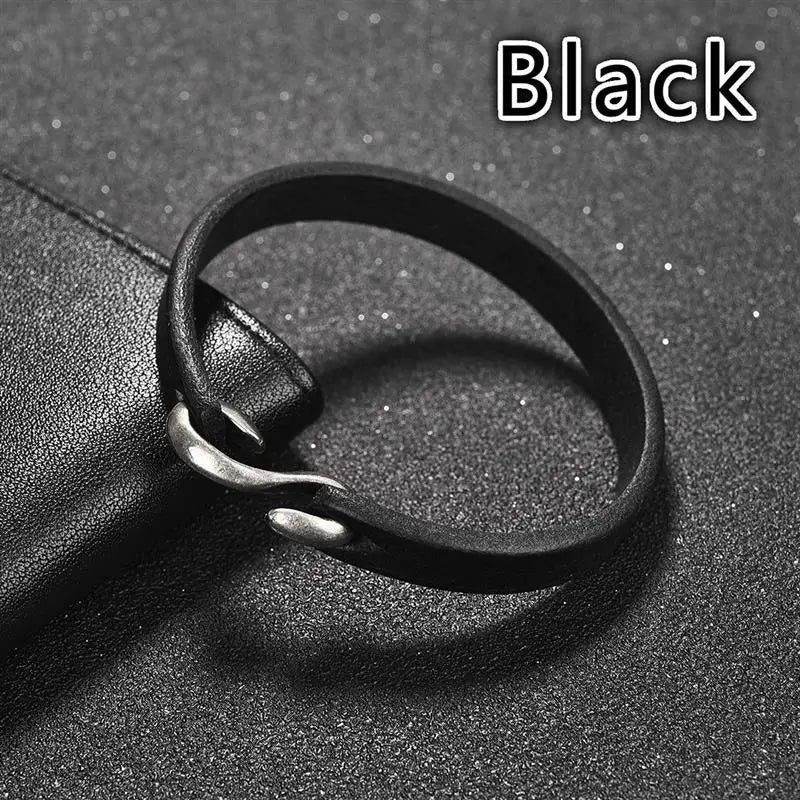 Jiayiqi Genuine Leather Retro Cuff Wristband