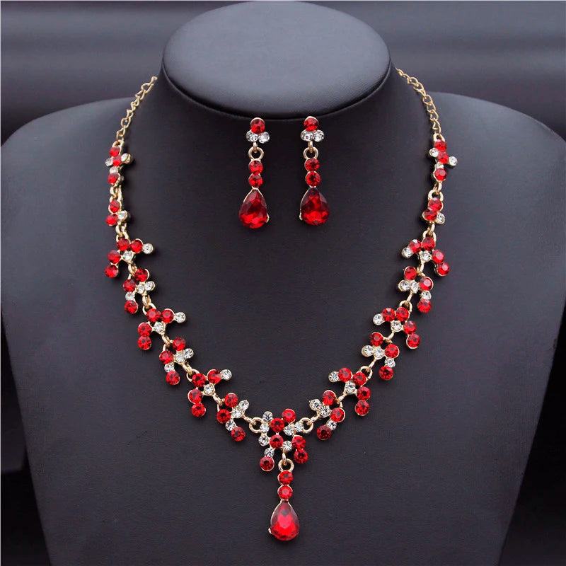 Gold Rhinestone Necklace Set