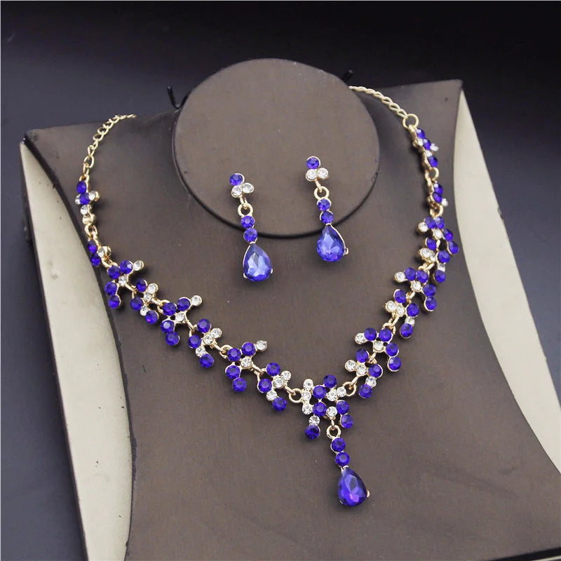Gold Rhinestone Necklace Set