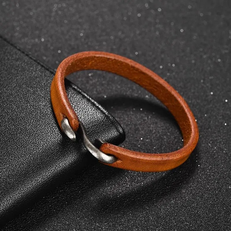 Jiayiqi Genuine Leather Retro Cuff Wristband
