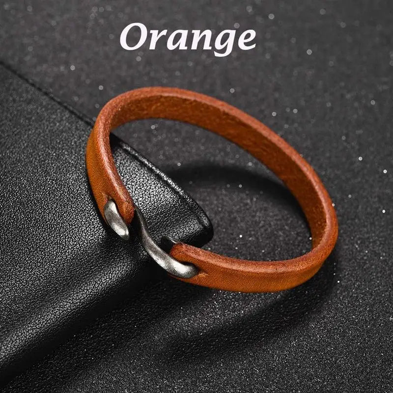 Jiayiqi Genuine Leather Retro Cuff Wristband
