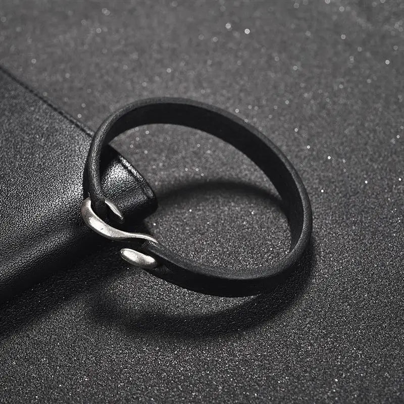 Jiayiqi Genuine Leather Retro Cuff Wristband
