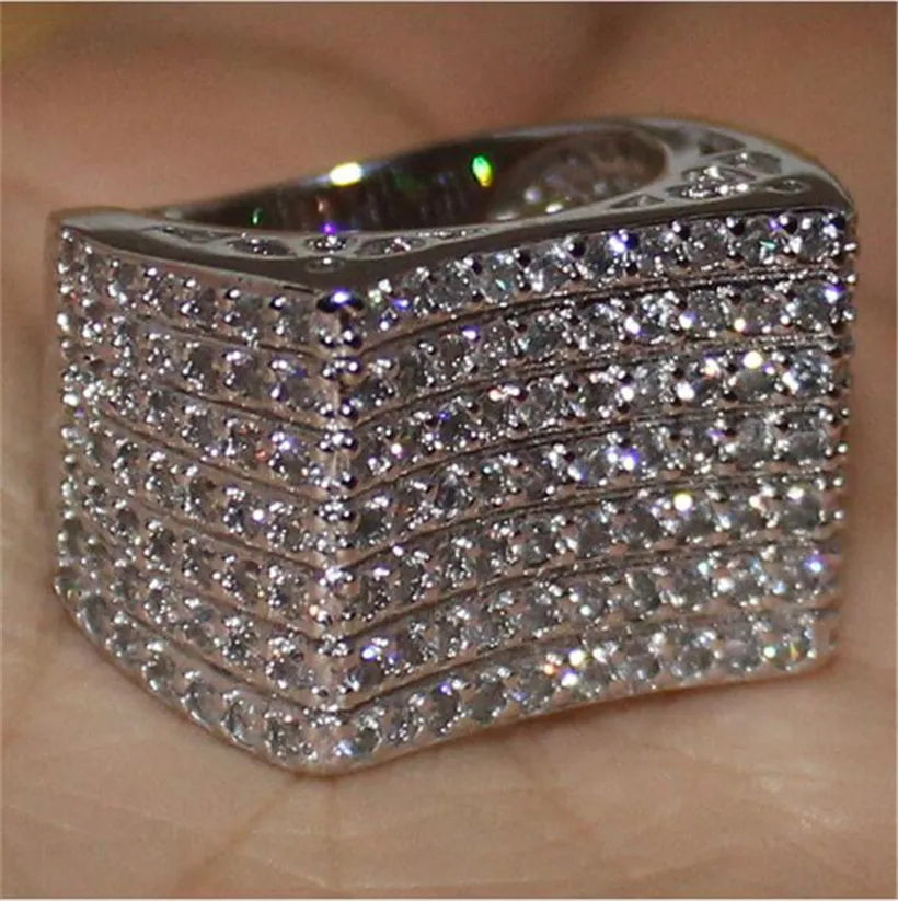 14K White Gold Diamond Ring – Luxury Unisex Jewelry