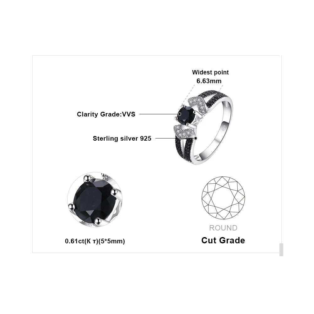 Black Spinel Silver Ring