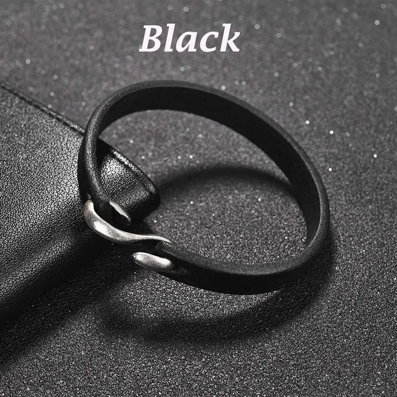 Jiayiqi Genuine Leather Retro Cuff Wristband