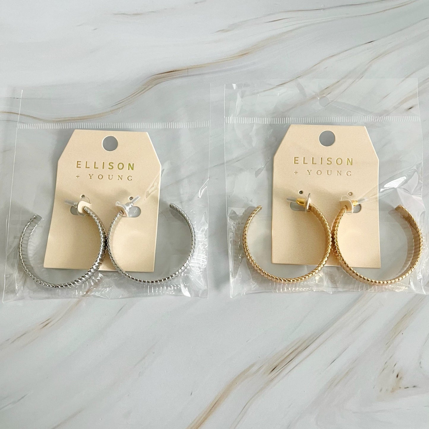 Lux Cabled Golden Hoop Earrings