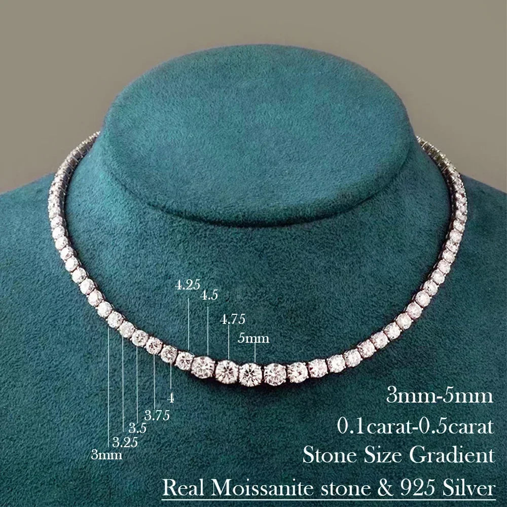 Gradient Moissanite Tennis Necklace