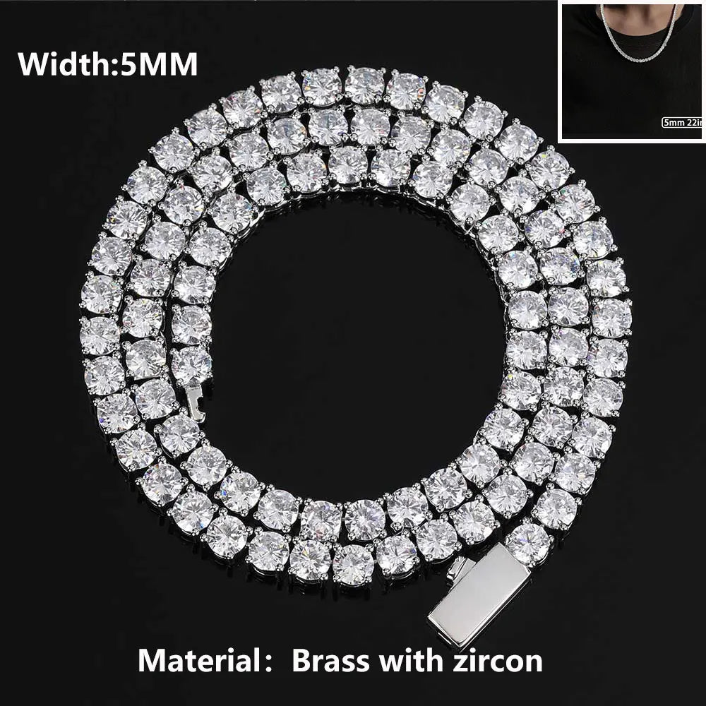 Top 1 Iced Out Tennis Chain – Hip Hop Bling for Women and Men
