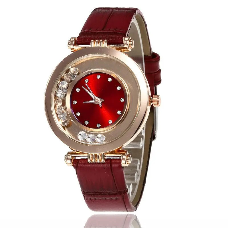 Luxury Temperament Ladies Watch Leather Belt Diamond Analog Quartz Watch Reloj Mujer Montre Femme