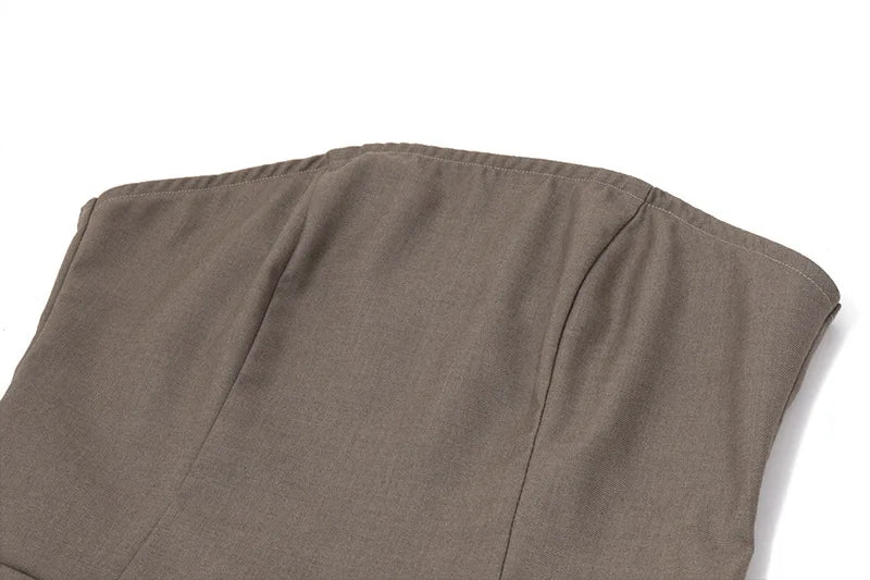 Retro Strapless Slim Dress