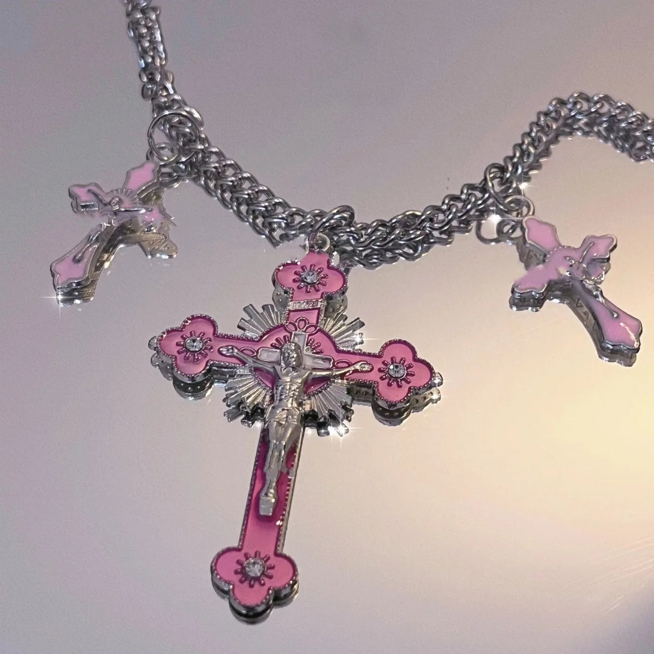 New Personalised Cross Pendant Necklaces Men Anime Around The Trend of Fashion Jumper Chain Party Jewellery Gifts
