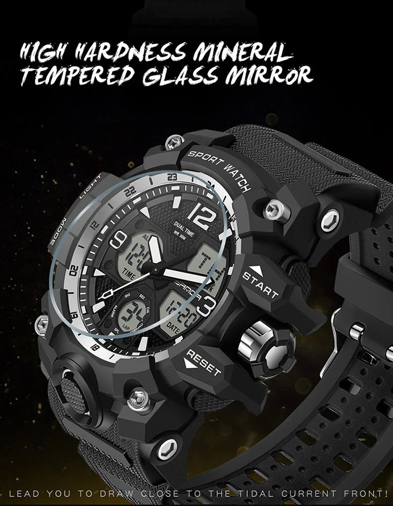 Men's Watches Top Brand Luxury 5ATM Waterproof Sport Military Quartz Watch for Men Clock Relogio Masculino 6024