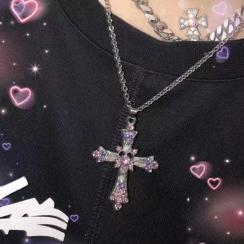 New Personalised Cross Pendant Necklaces Men Anime Around The Trend of Fashion Jumper Chain Party Jewellery Gifts