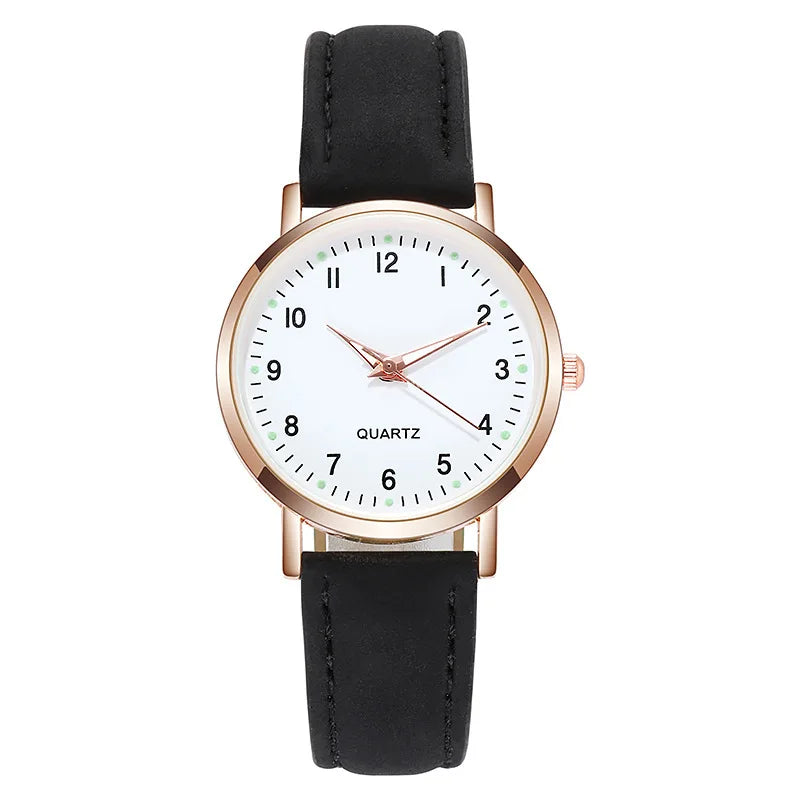 Women Leather Quartz Watches Ladies Luxury Back Light Wristwatch Clock relogio feminino