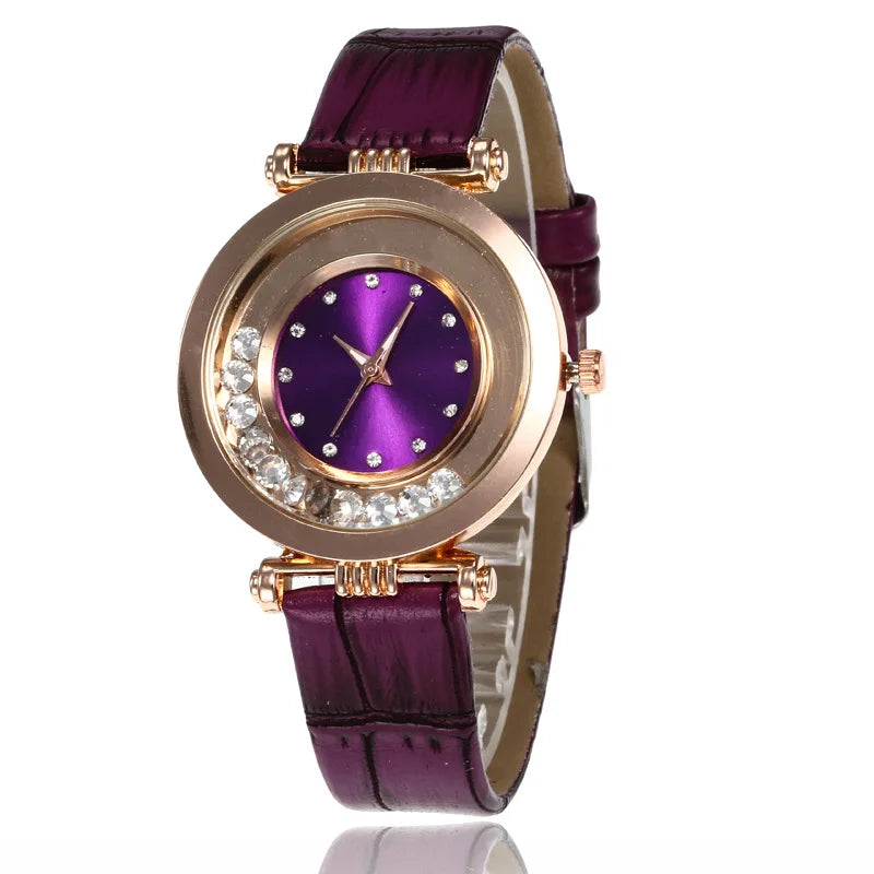 Luxury Temperament Ladies Watch Leather Belt Diamond Analog Quartz Watch Reloj Mujer Montre Femme