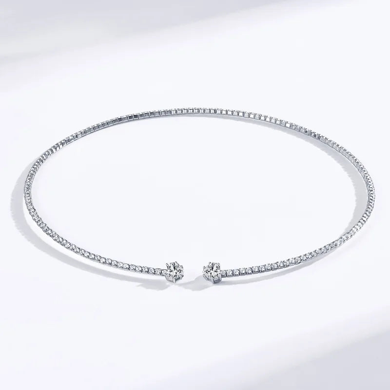 Heart-Cut Moissanite Choker – S925 Wedding Necklace