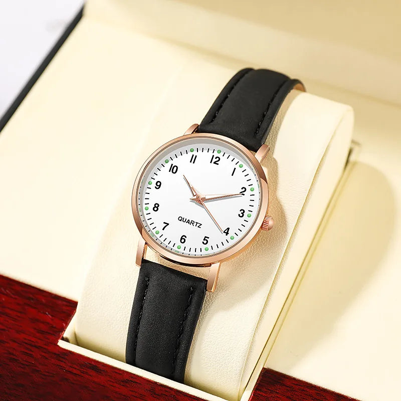 Women Leather Quartz Watches Ladies Luxury Back Light Wristwatch Clock relogio feminino