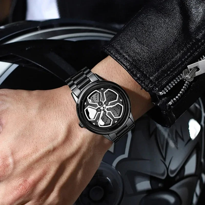 Men Watches Luxury Trend Reloj Hombre Mi Car Watch Men Quartz Movement Black Stainless Steel Strap Watch