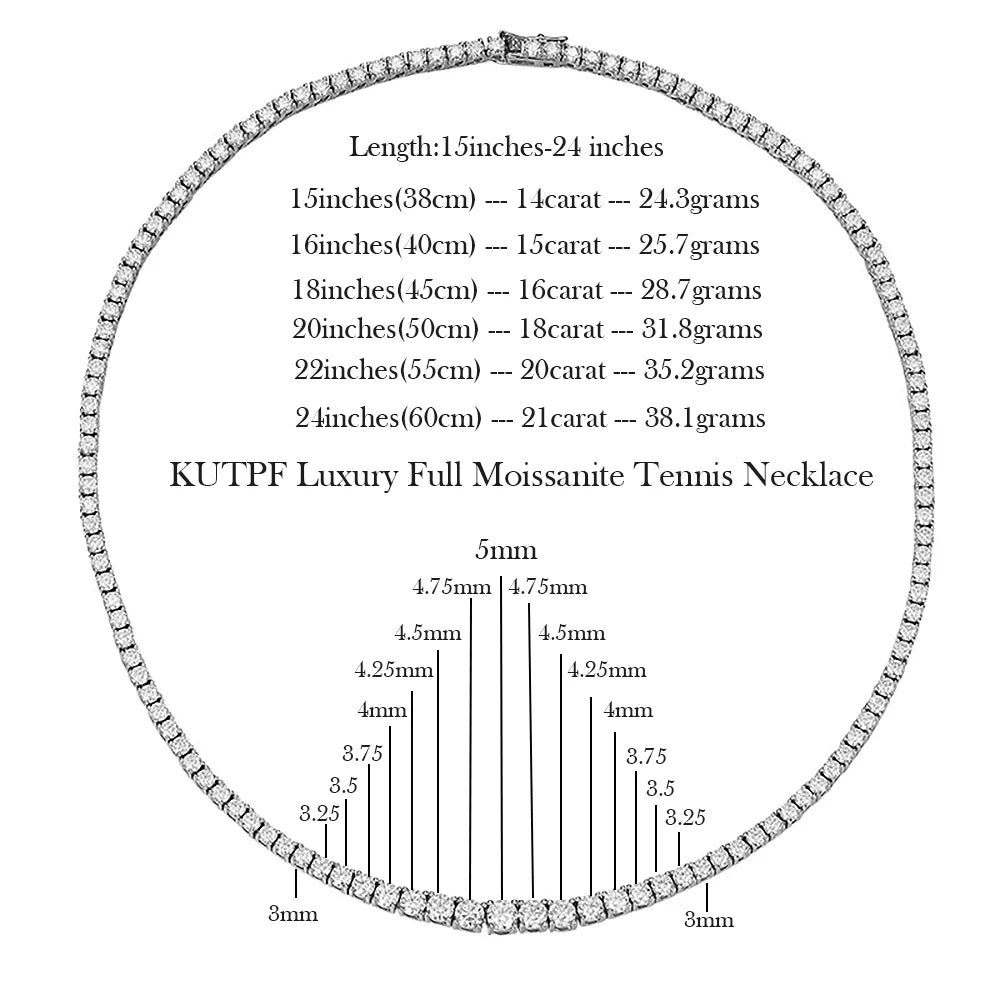 Gradient Moissanite Tennis Necklace