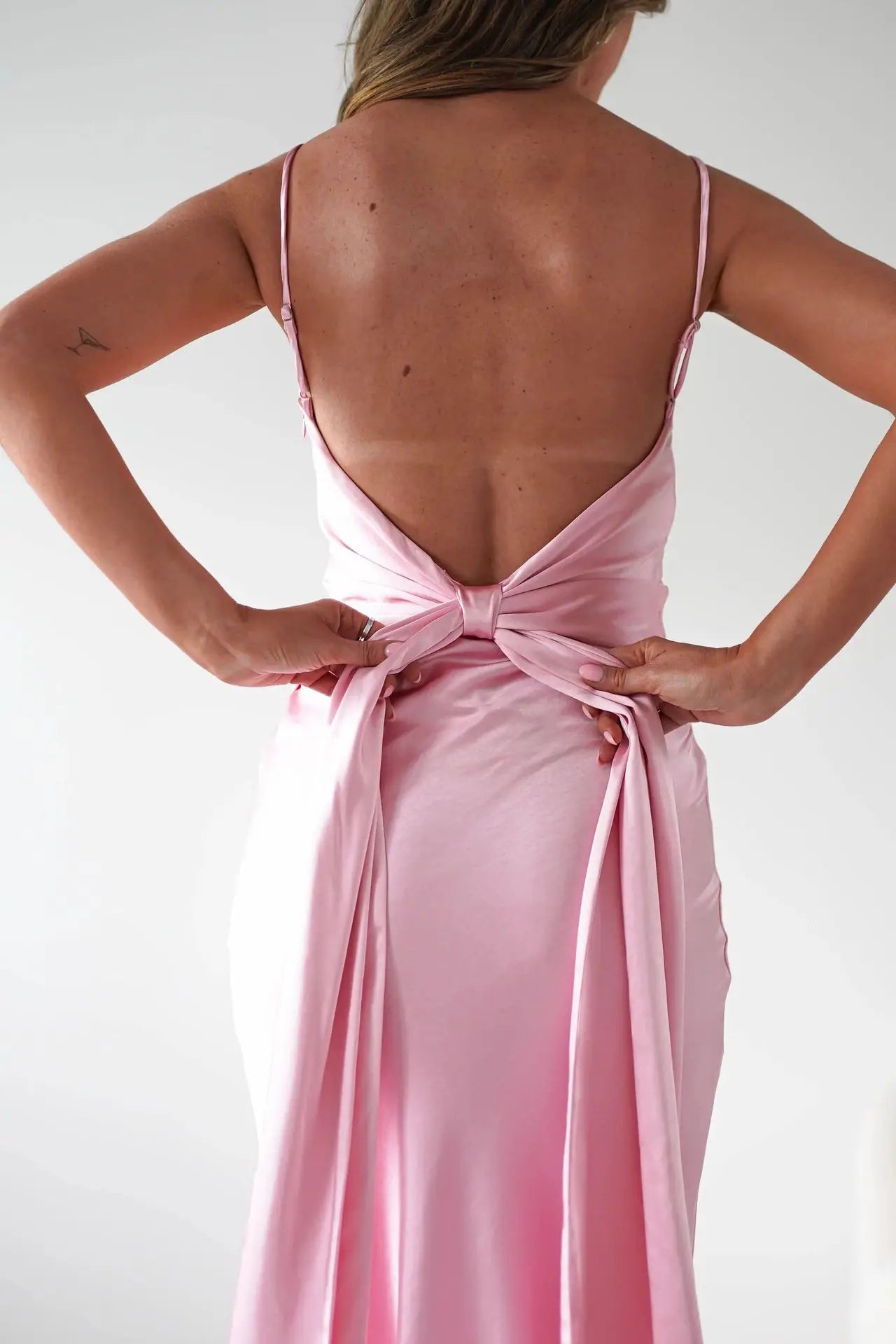 New Dresses 2025 Woman Fashion Summer Women's Clothing Sexy Halter Satin Fashion Strappy Skirts