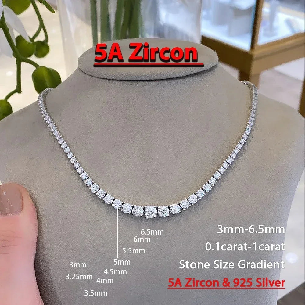 Gradient Moissanite Tennis Necklace