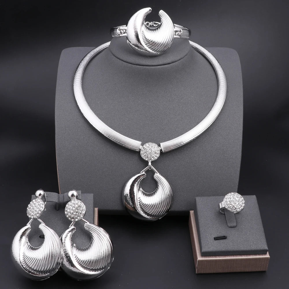 Jewelry Set For Women Silver Plated Luxury Set