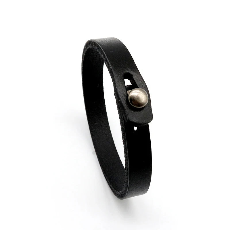 Jiayiqi Genuine Leather Retro Cuff Wristband