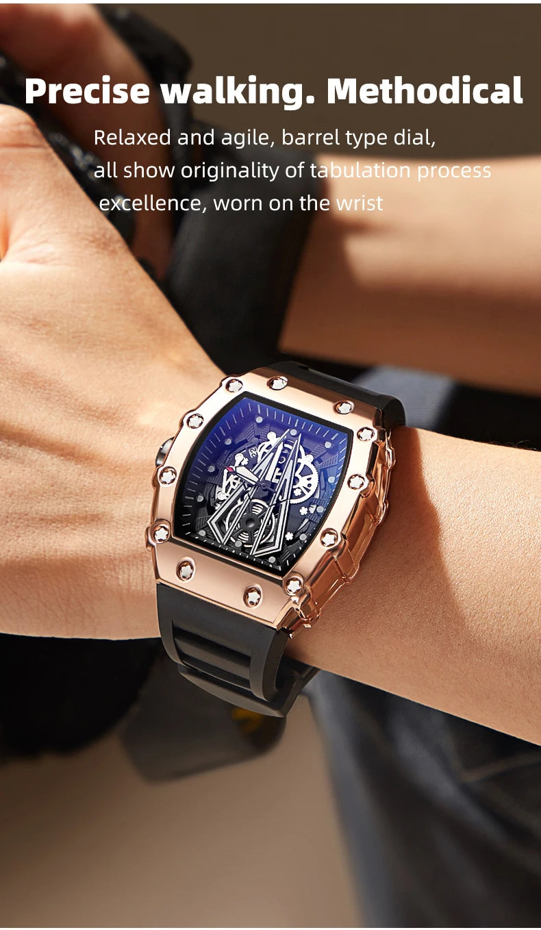 Foreign Trade Watch Large Dial For Men Quartz Waterproof Sport Square Luminous Watch