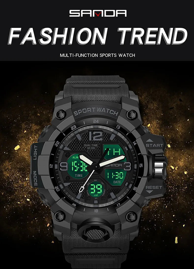 Men's Watches Top Brand Luxury 5ATM Waterproof Sport Military Quartz Watch for Men Clock Relogio Masculino 6024