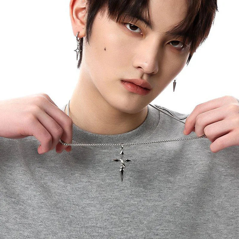 New Personalised Cross Pendant Necklaces Men Anime Around The Trend of Fashion Jumper Chain Party Jewellery Gifts
