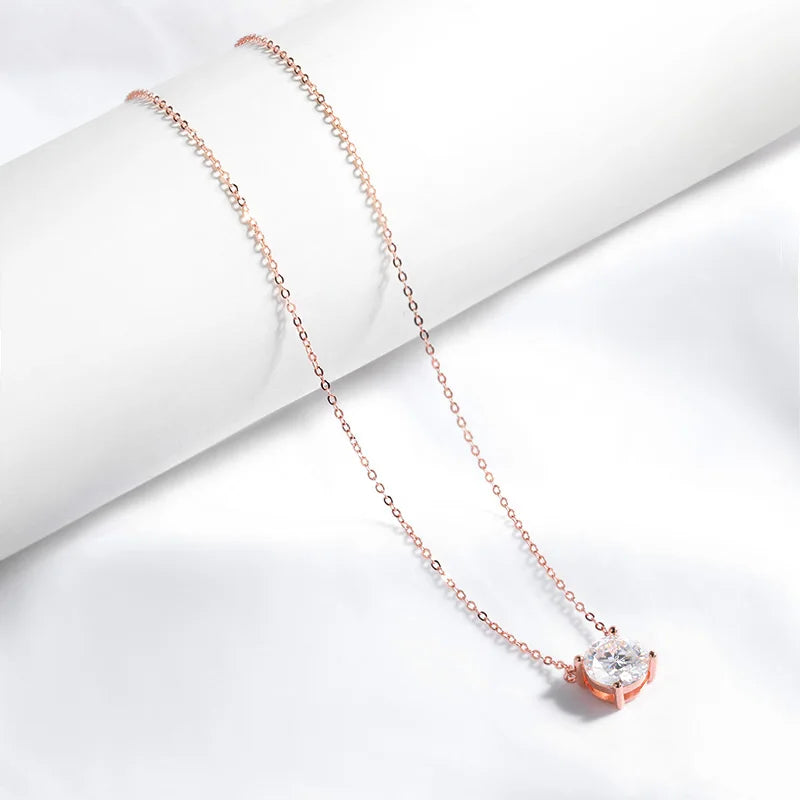 Rose Gold Moissanite Necklace