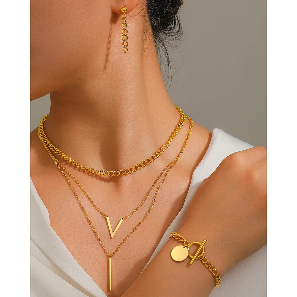Stainless Steel Jewelry Set Fashion